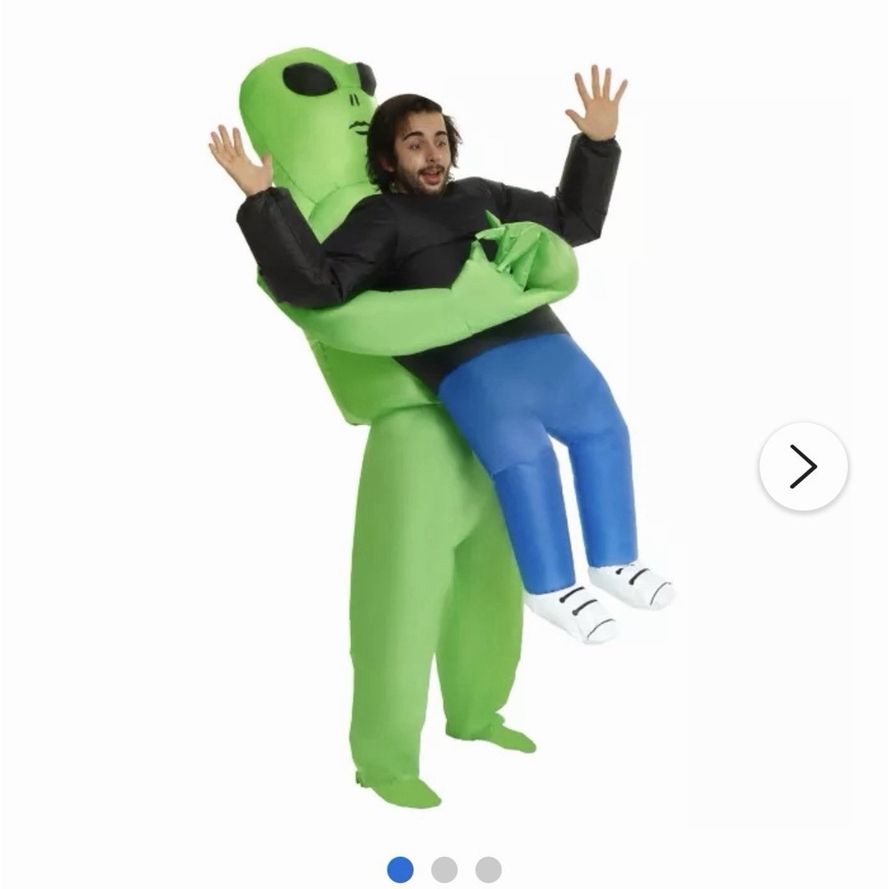 Spirit Halloween Adult Alien Pick Me Up Inflatable Costume Pump Works AS IS READ